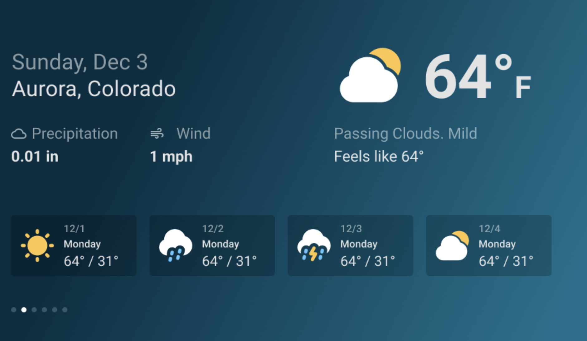Weather on Serenity Display