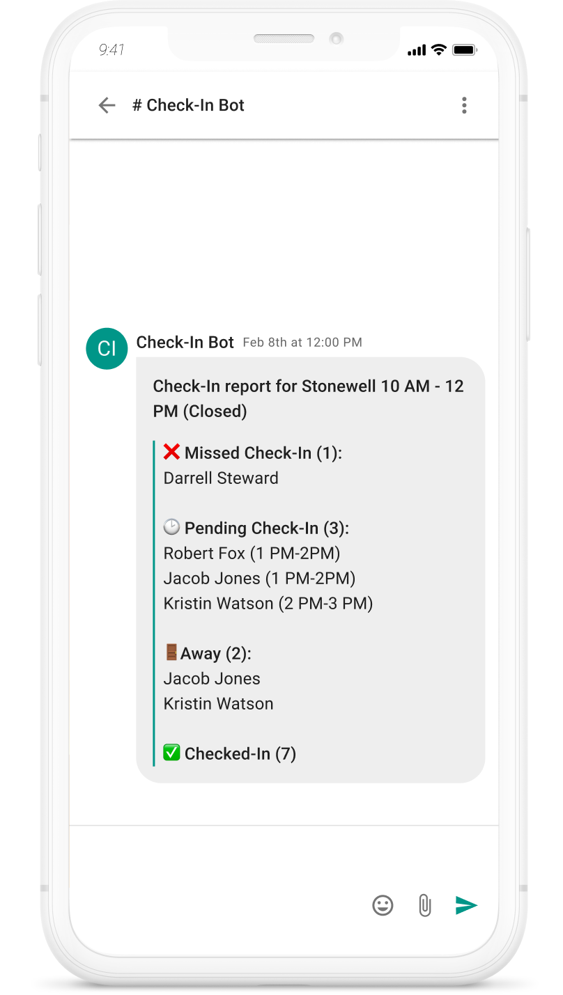 iPhone Check In Report